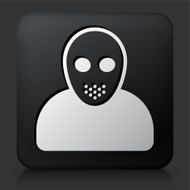 Black Square Button with Jason Mask