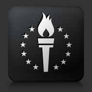 Black Square Button with Sport Torch Icon