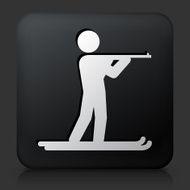 Black Square Button with Biathlon Icon