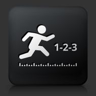 Black Square Button with Long Jump Icon