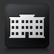 Black Square Button with Building Icon N5