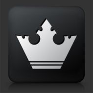 Black Square Button with Crown N2