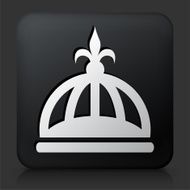 Black Square Button with Crown N3