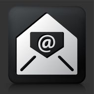 Black Square Button with Electronic Mail Icon