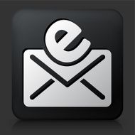 Black Square Button with Email Letter Icon