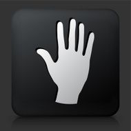 Black Square Button with Palm Icon N2