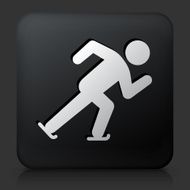 Black Square Button with Speed Skating Icon N2