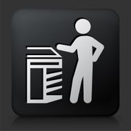 Black Square Button with Scanning