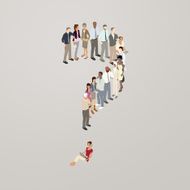People forming question mark