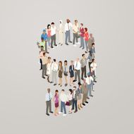 People forming the number 9