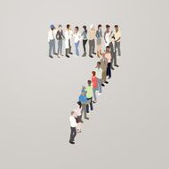 People forming the number 7