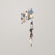 People forming the number 1