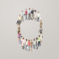 People forming a zero