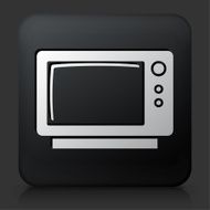 Black Square Button with Television Icon N4