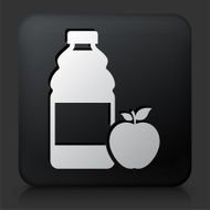 Black Square Button with Apple Juice