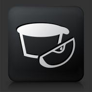Black Square Button with Apple Pie