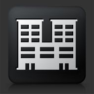 Black Square Button with Building Icon N8