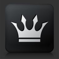 Black Square Button with Crown N4