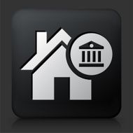 Black Square Button with House Laws