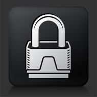 Black Square Button with Security Lock Icon N17