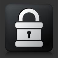 Black Square Button with Security Lock Icon N18
