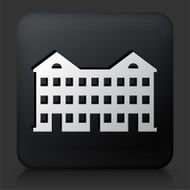 Black Square Button with Aparment Buildings N2