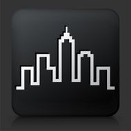 Black Square Button with Cityscape Icon N8