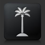 Black Square Button with Palm Tree Icon N7