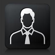 Black Square Button with Male Face Icon N47