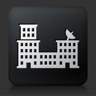 Black Square Button with Building Icon N10