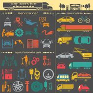 Set of auto repair service elements N5