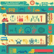 Set of auto repair service elements N6