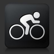 Black Square Button with Bicycle Icon N2