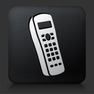 Black Square Button with Home Phone Icon N4