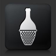 Black Square Button with Alcohol Bottle N7