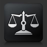 Black Square Button with Justice Balance Icon N2