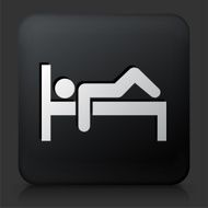 Black Square Button with Resting Man
