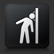 Black Square Button with Headbud