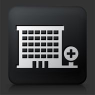 Black Square Button with Hospital
