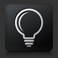 Black Square Button with Light Bulb