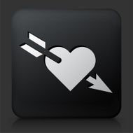 Black Square Button with Heart &amp; Arrow