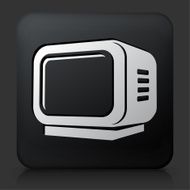 Black Square Button with Television Icon N5