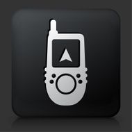 Black Square Button with Navigation Device
