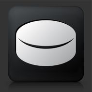 Black Square Button with Hockey Puck