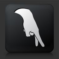 Black Square Button with Walking Fingers Icon