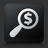 Black Square Button with Money Search Icon