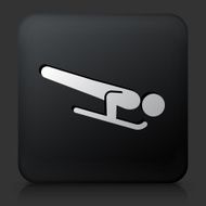 Black Square Button with Athlete Sledding Icon