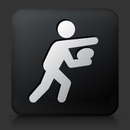 Black Square Button with Football Icon