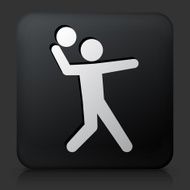 Black Square Button with Serving Icon