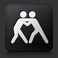 Black Square Button with Boxing Icon N2